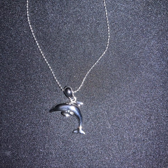 N2/ NWT 13” Cookie Lee Necklace - Girls Silver Necklace with Dolphin pendant - Picture 2 of 4